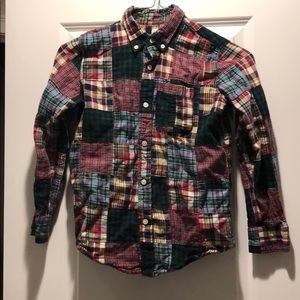 Gap boys holiday plaid oxford
